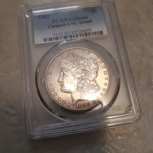 1882 Morgan Silver Dollar Coin in Protective Case